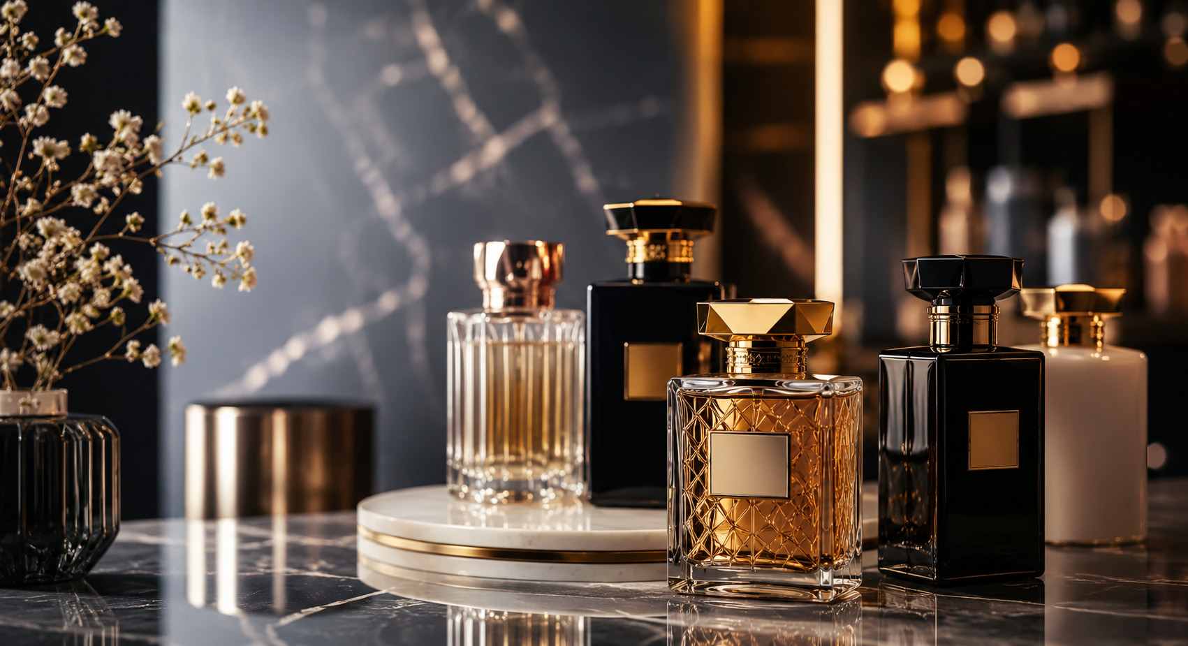 Luxury perfume collection background